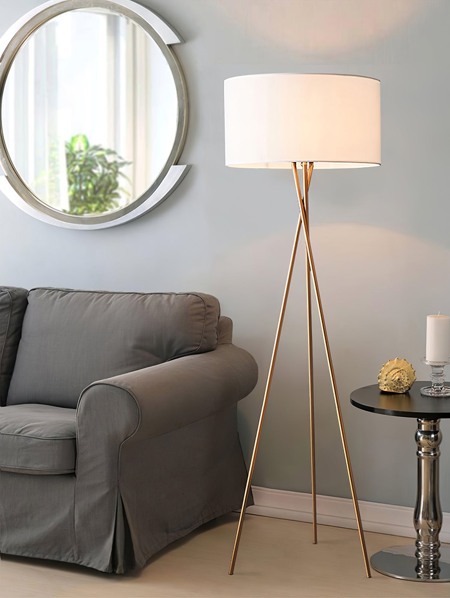 Zander Minimalist Fabric Floor Lamp-Neutral Decor
