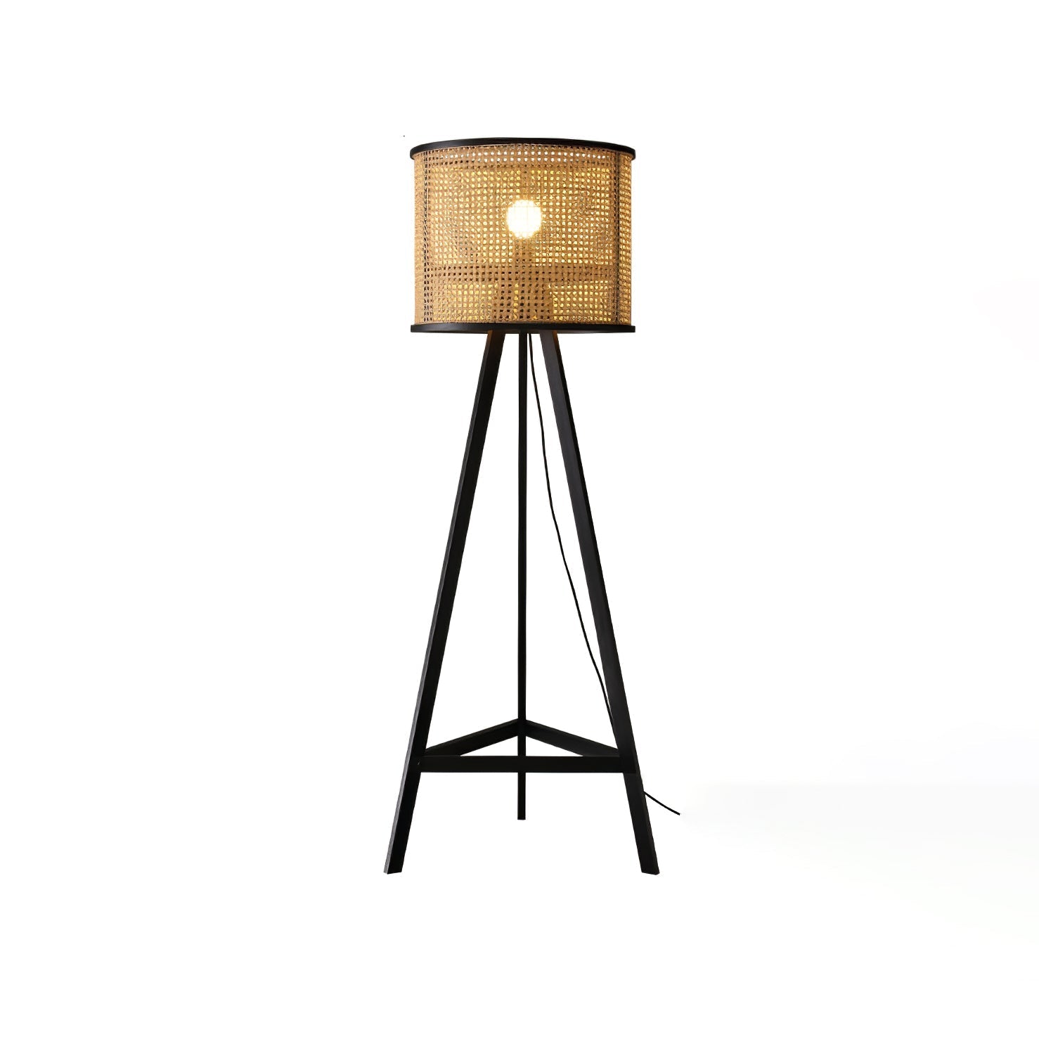 Olsolyra Rattan Woven Tripod Floor Lamp-Neutral Decor