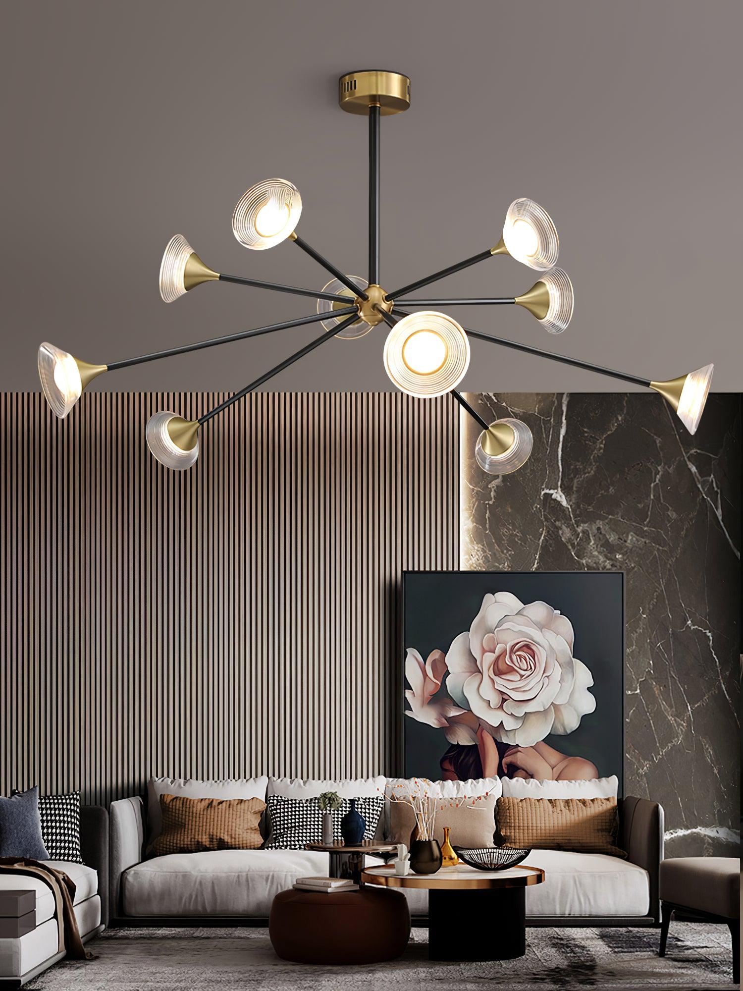 Myzoraris Mid Century Modern Glass Chandelier-Neutral Decor