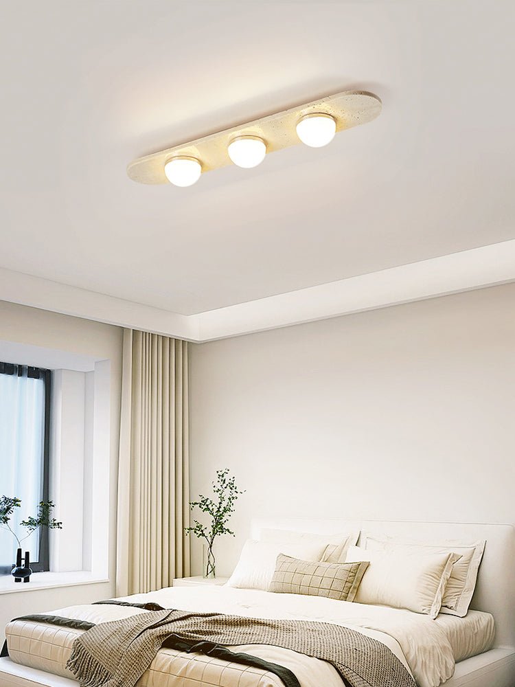 Ivan Travertine Triple Bar Ceiling Light-Neutral Decor