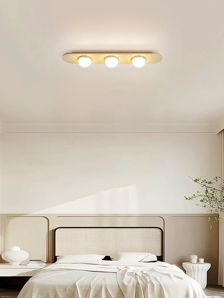 Ivan Travertine Triple Bar Ceiling Light-Neutral Decor