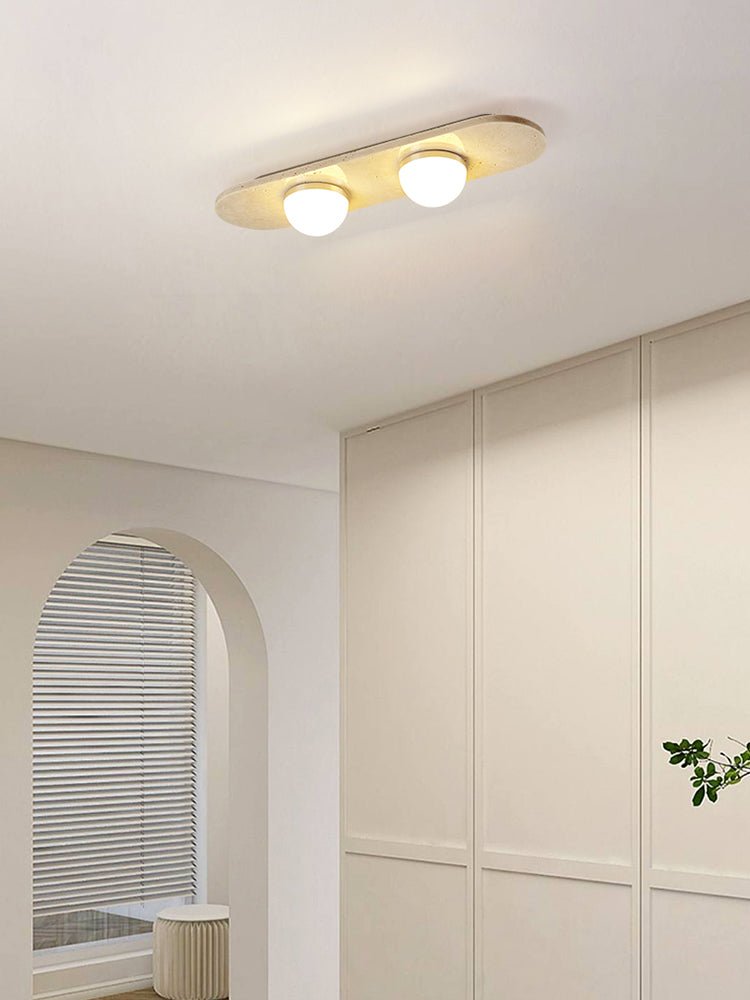 Ivan Travertine Triple Bar Ceiling Light-Neutral Decor