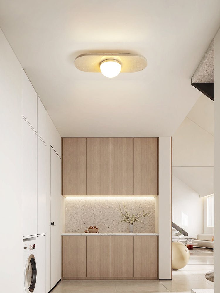 Ivan Travertine Triple Bar Ceiling Light-Neutral Decor