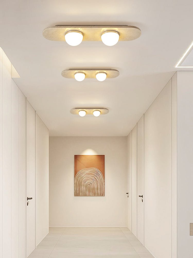 Ivan Travertine Triple Bar Ceiling Light-Neutral Decor