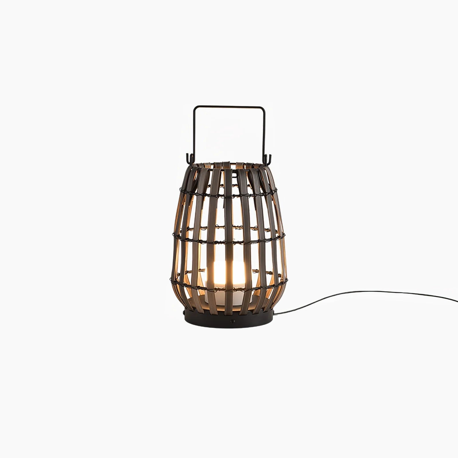 Veshael Tropic Braid Lantern Outdoor Lamp-Neutral Decor