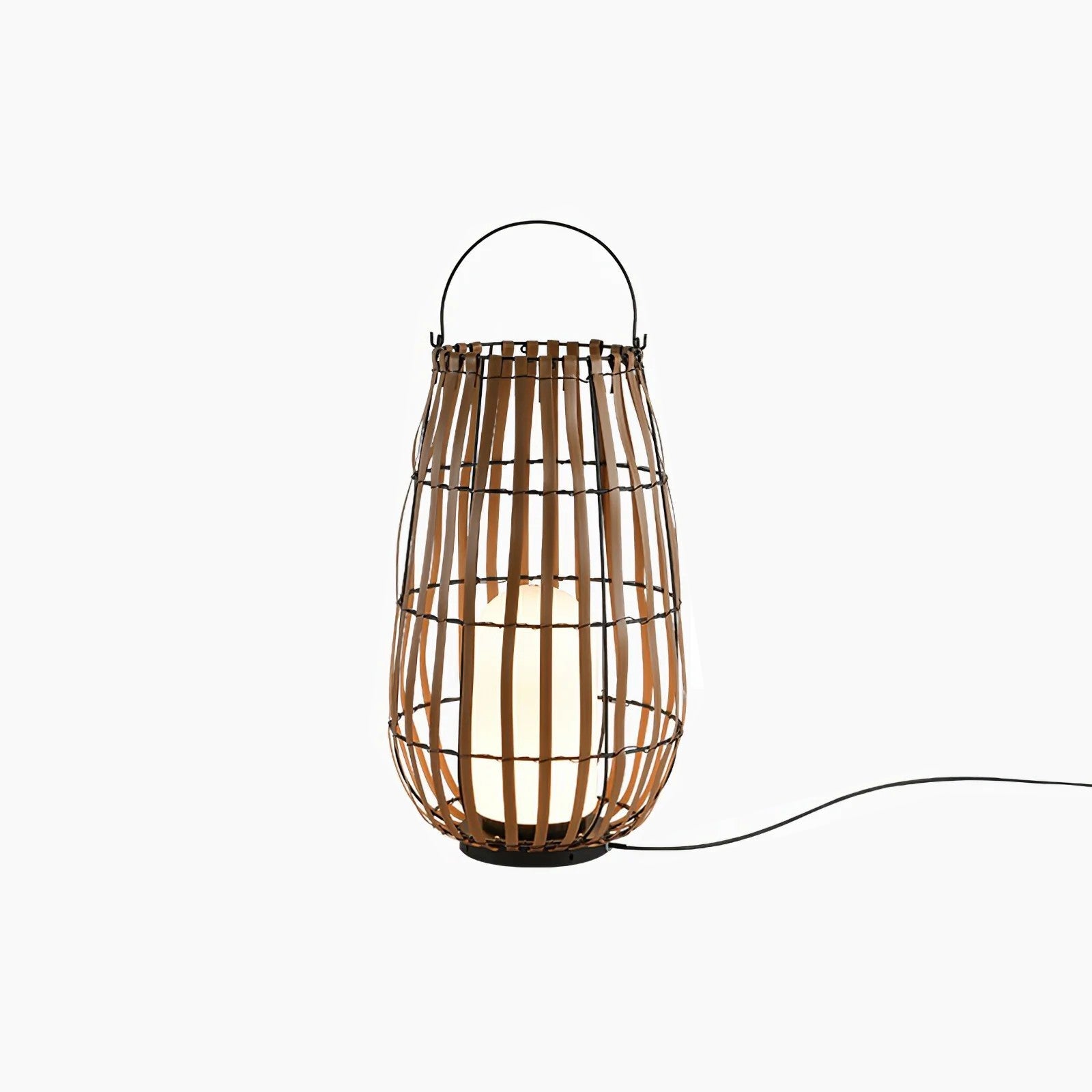 Veshael Tropic Braid Lantern Outdoor Lamp-Neutral Decor