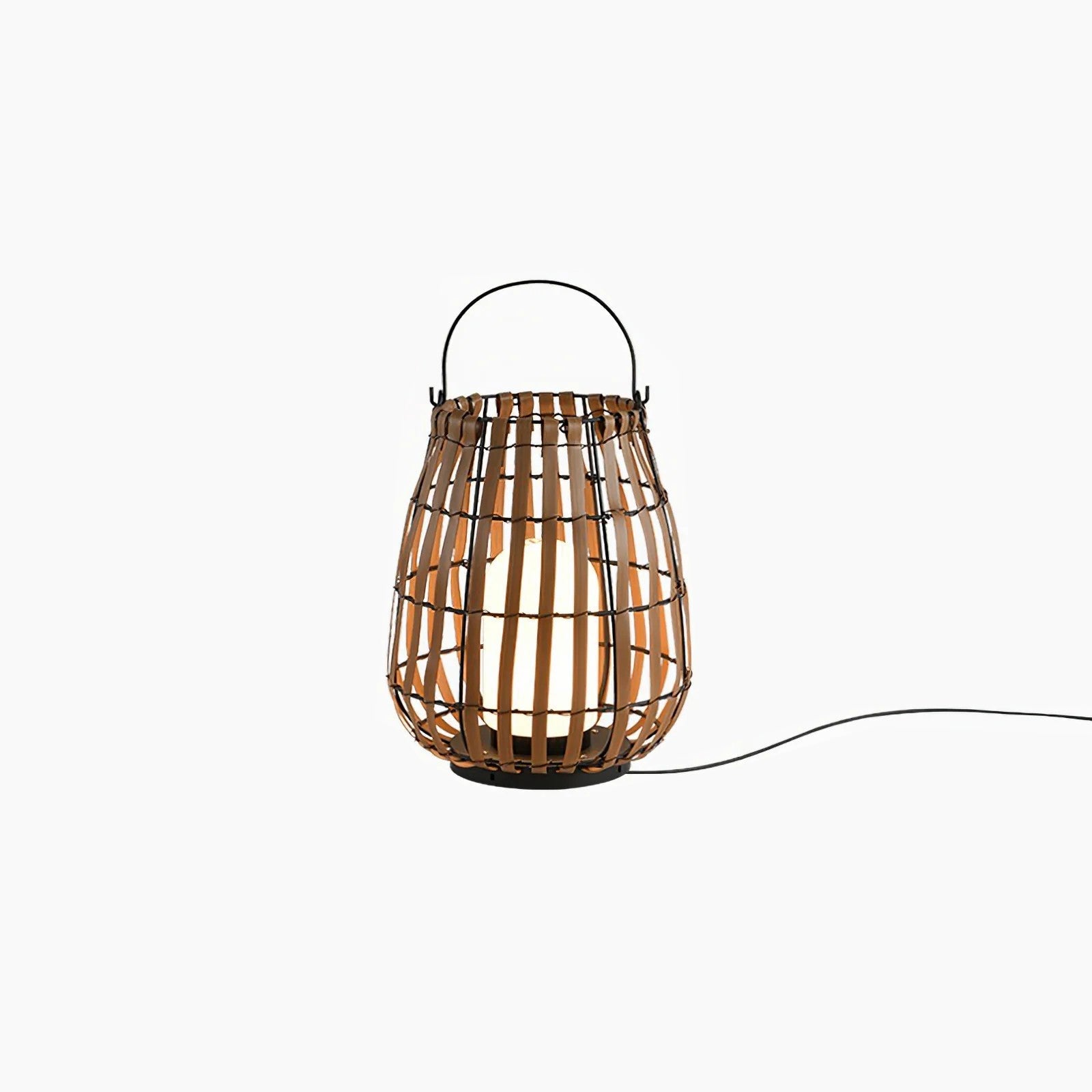 Veshael Tropic Braid Lantern Outdoor Lamp-Neutral Decor