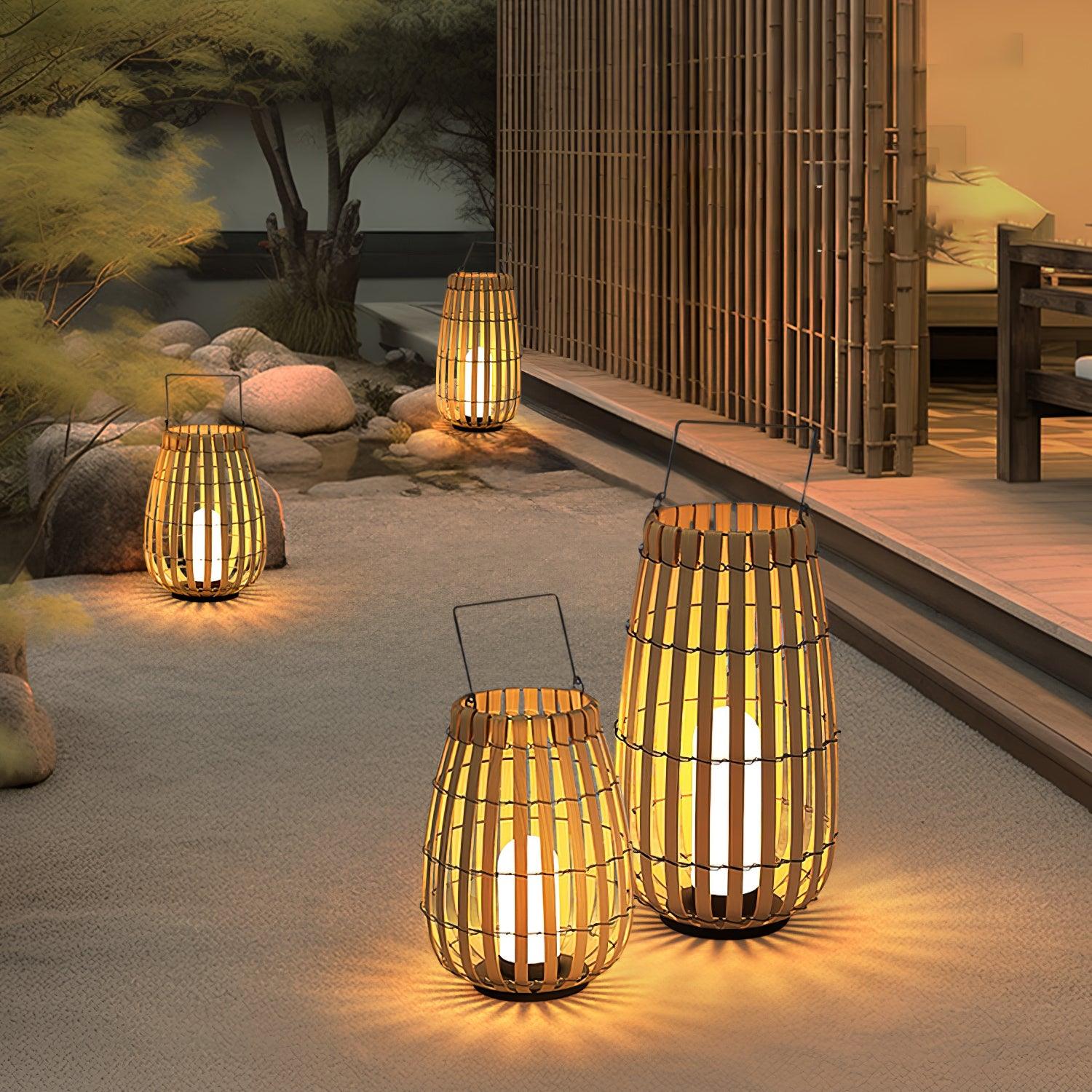 Veshael Tropic Braid Lantern Outdoor Lamp-Neutral Decor