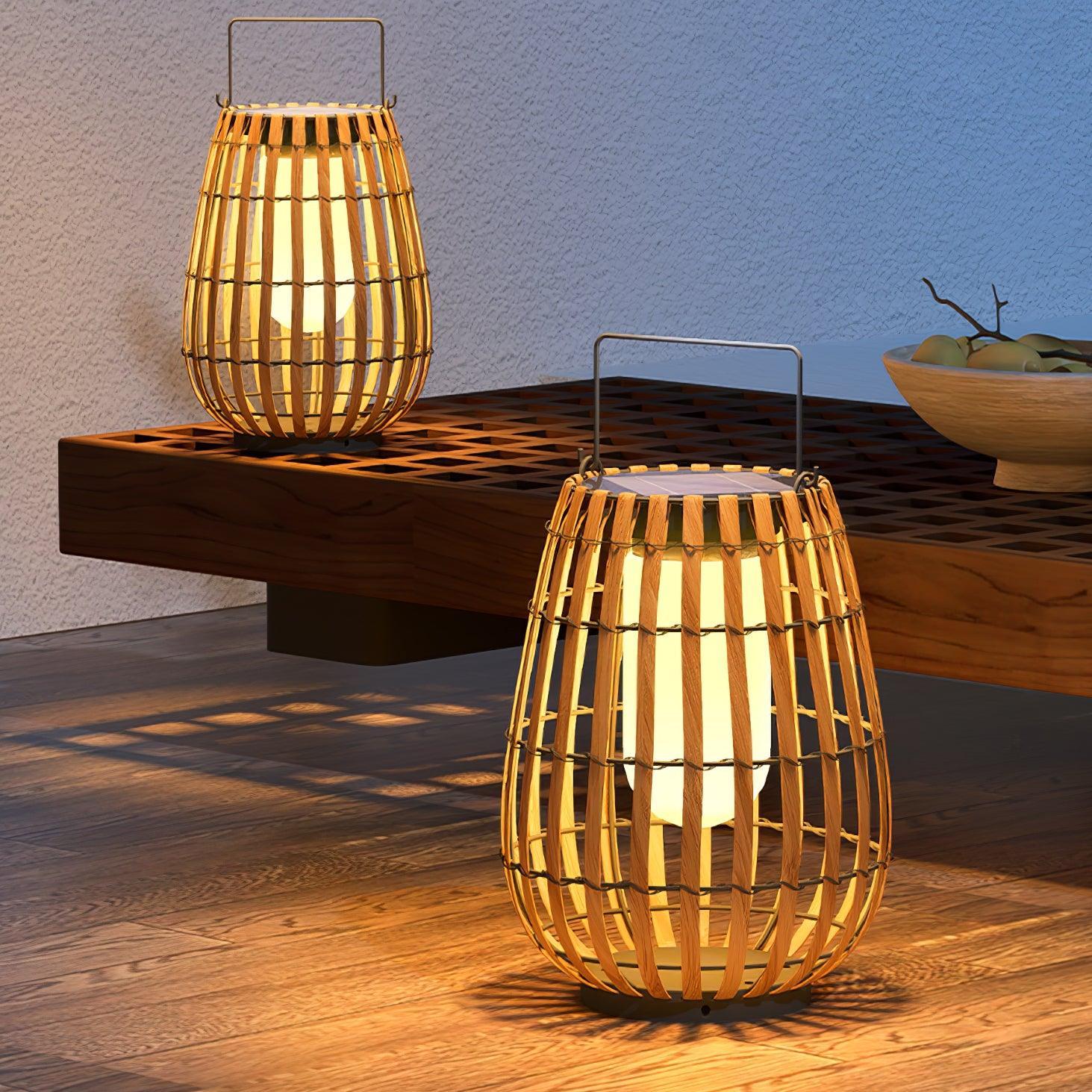 Veshael Tropic Braid Lantern Outdoor Lamp-Neutral Decor