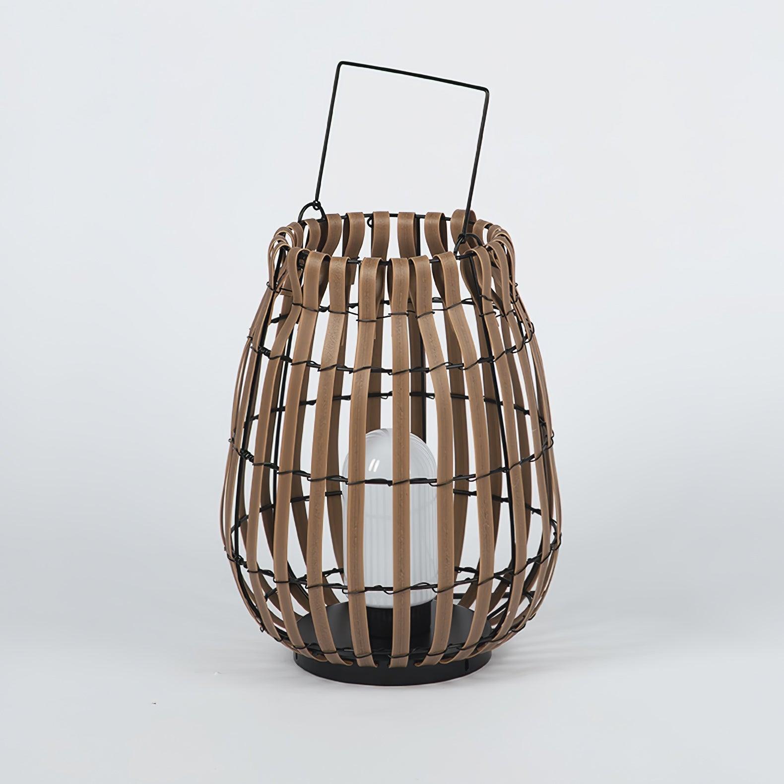 Veshael Tropic Braid Lantern Outdoor Lamp-Neutral Decor