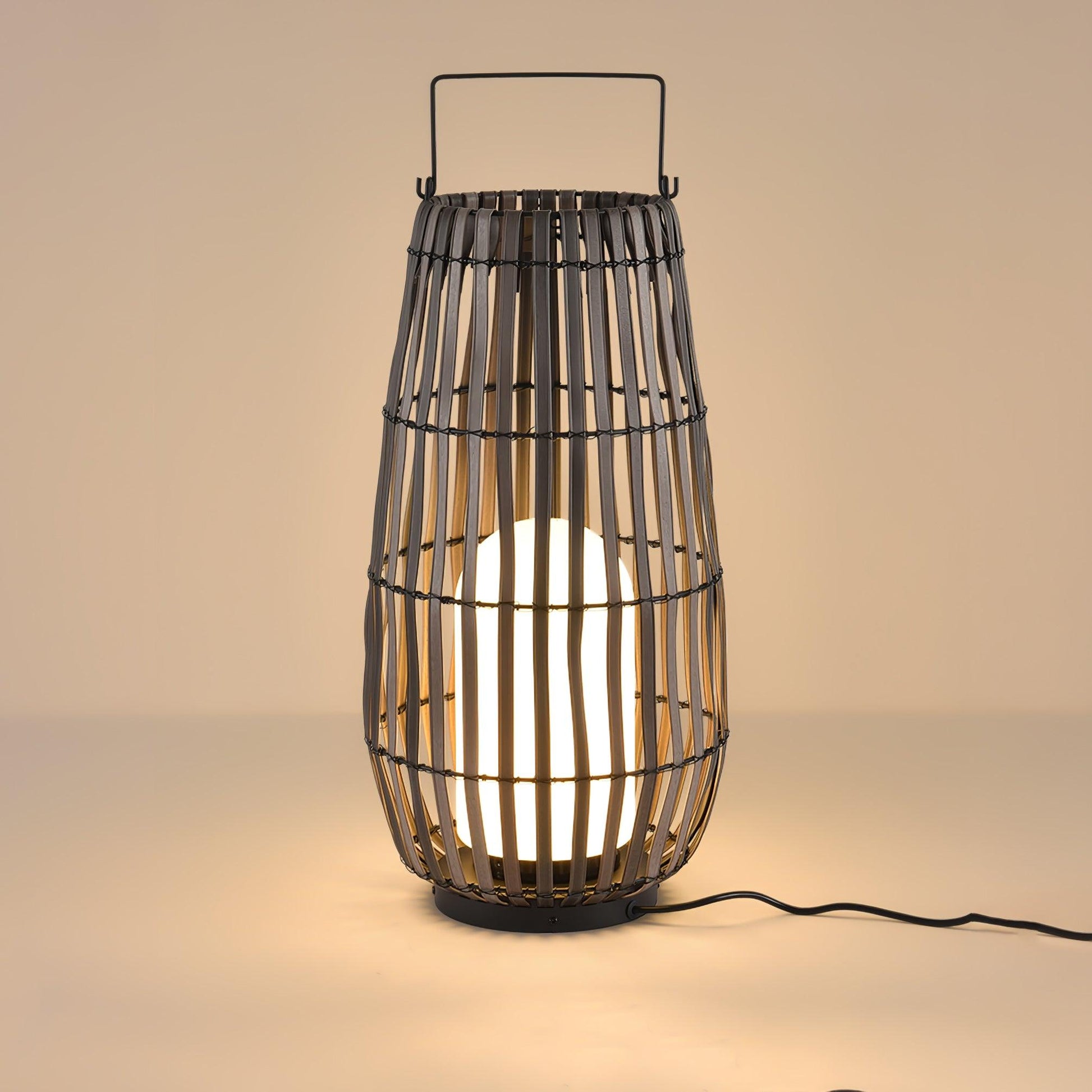 Veshael Tropic Braid Lantern Outdoor Lamp-Neutral Decor