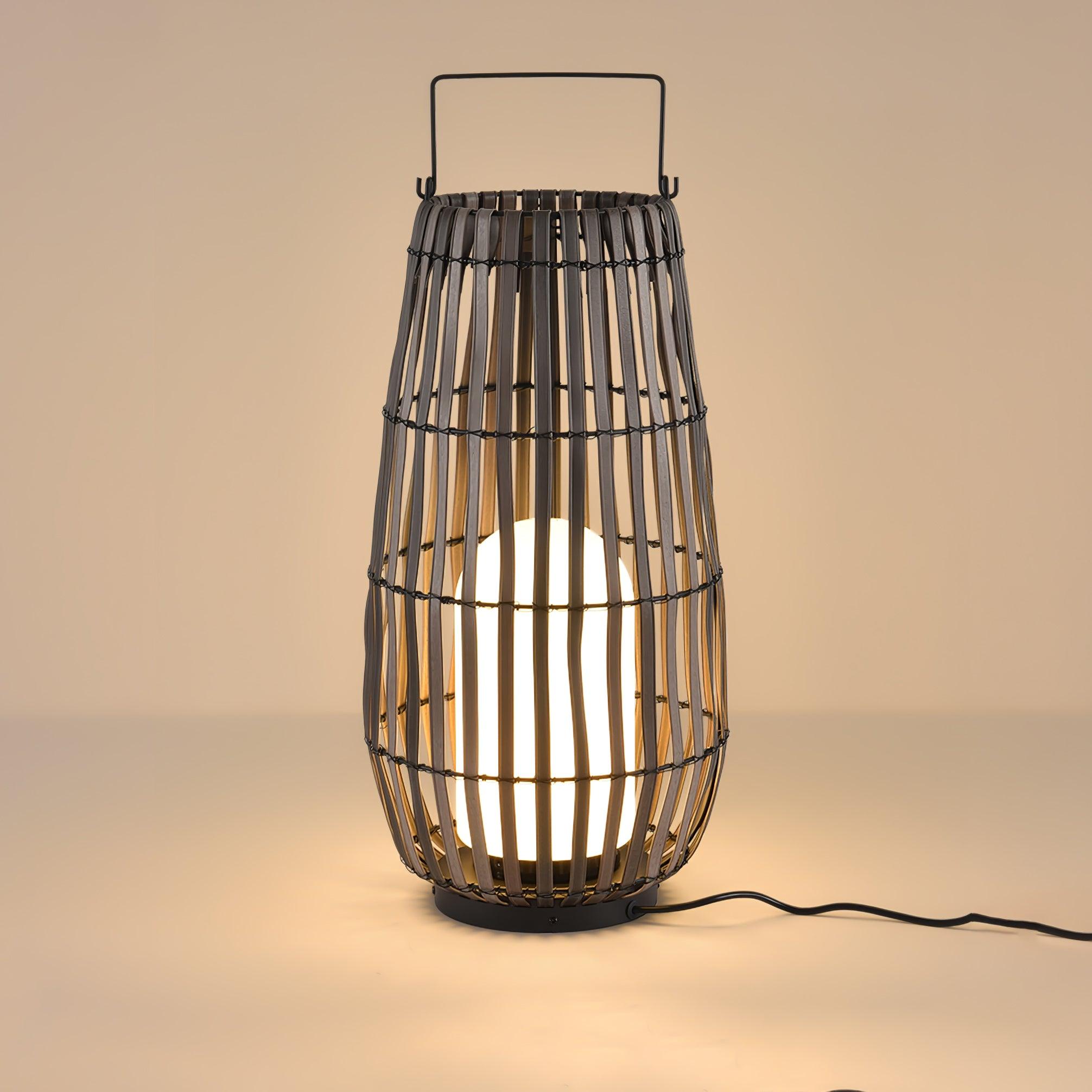 Veshael Tropic Braid Lantern Outdoor Lamp-Neutral Decor