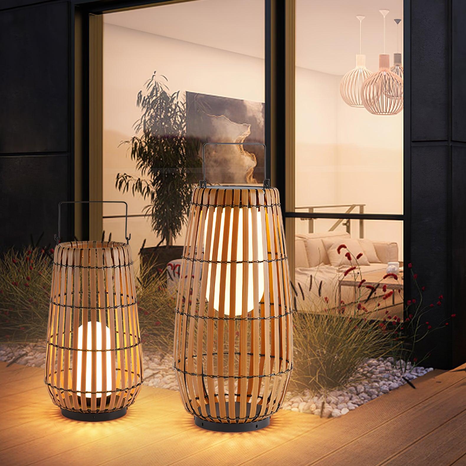 Veshael Tropic Braid Lantern Outdoor Lamp-Neutral Decor