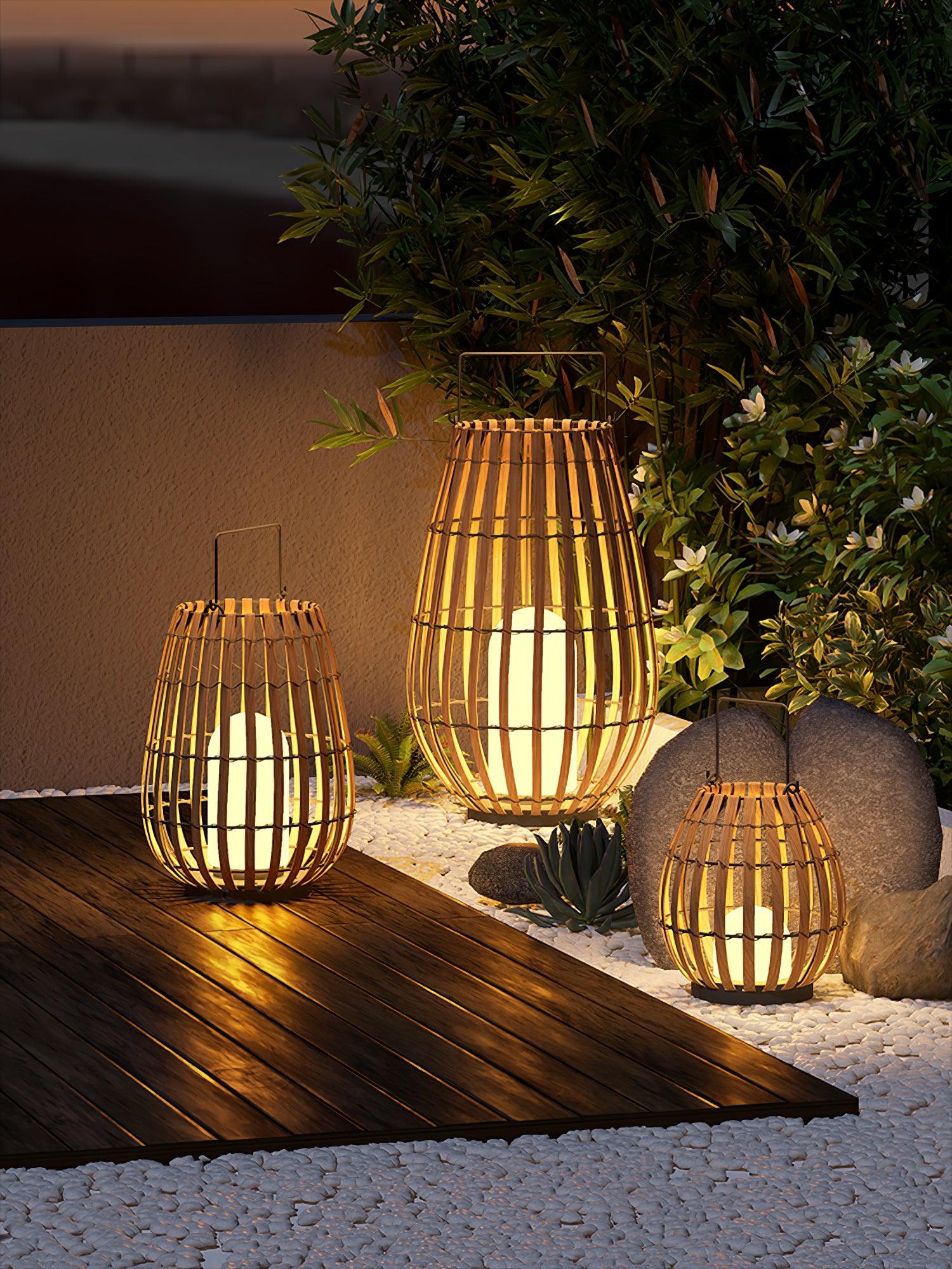 Veshael Tropic Braid Lantern Outdoor Lamp-Neutral Decor