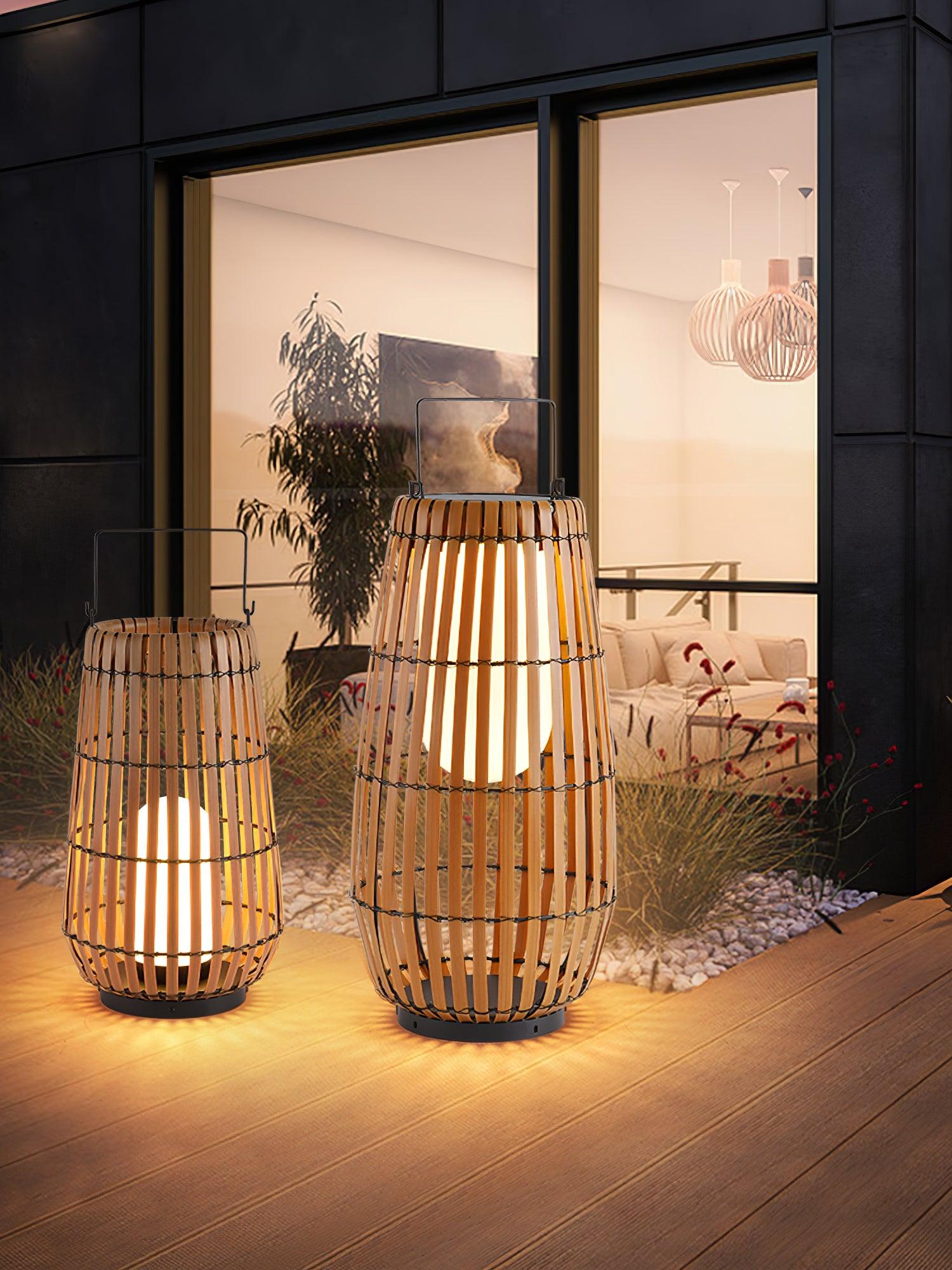 Veshael Tropic Braid Lantern Outdoor Lamp-Neutral Decor