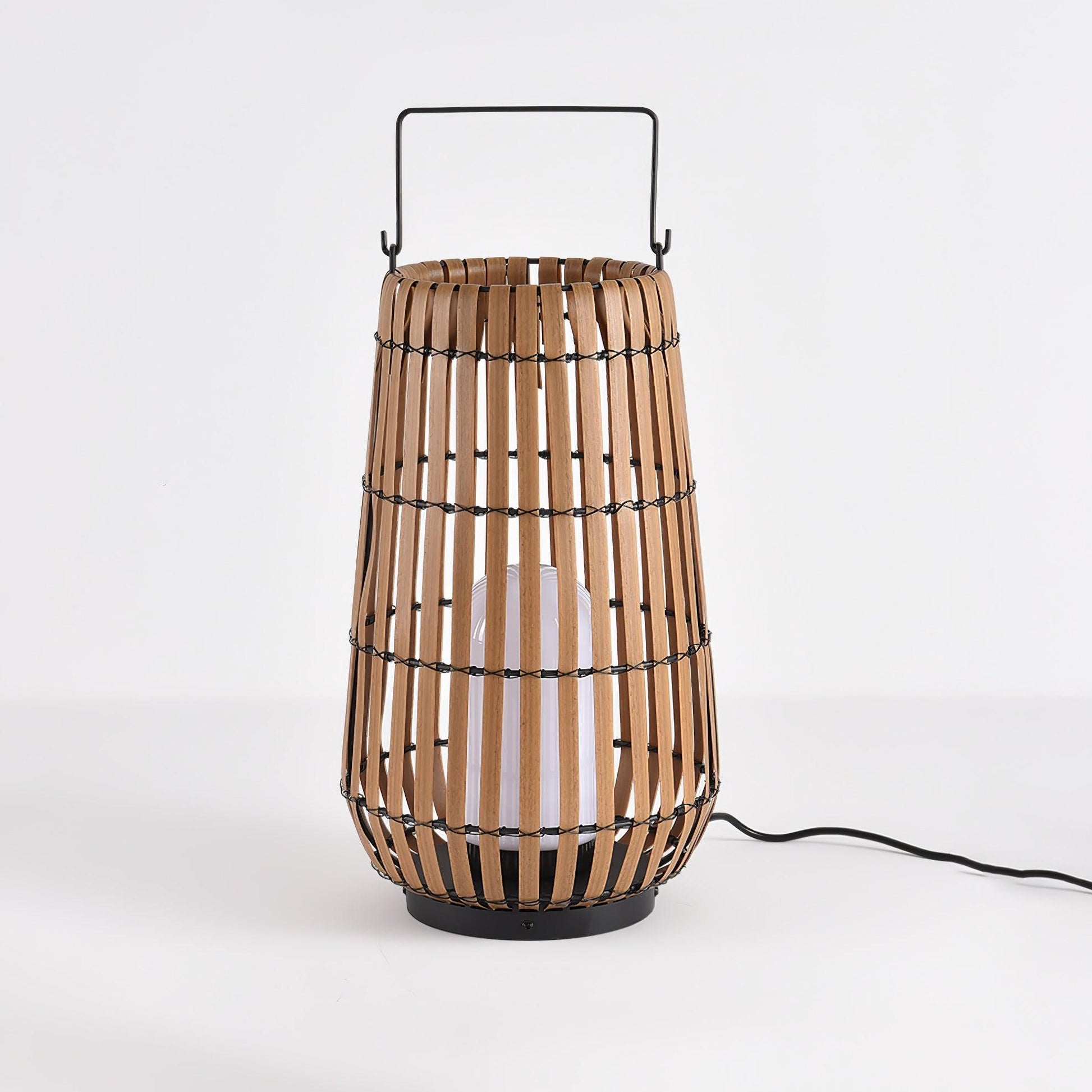 Veshael Tropic Braid Lantern Outdoor Lamp-Neutral Decor