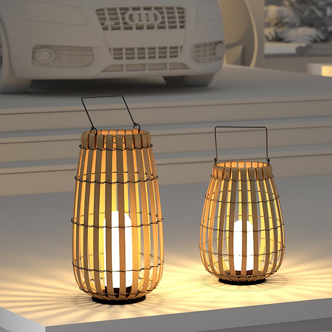 Veshael Tropic Braid Lantern Outdoor Lamp-Neutral Decor