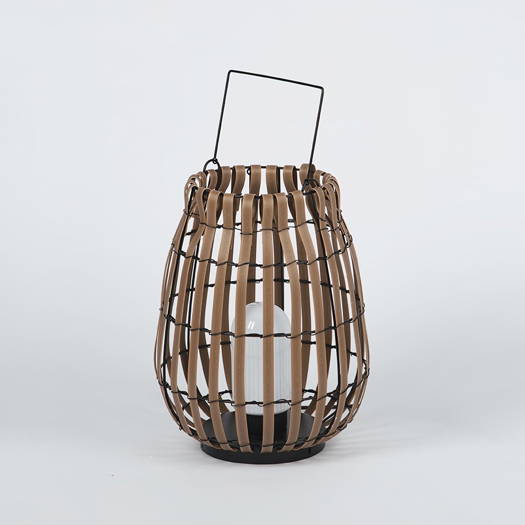 Veshael Tropic Braid Lantern Outdoor Lamp-Neutral Decor