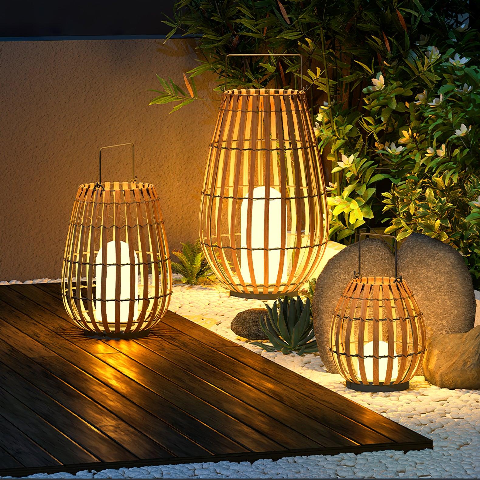 Veshael Tropic Braid Lantern Outdoor Lamp-Neutral Decor