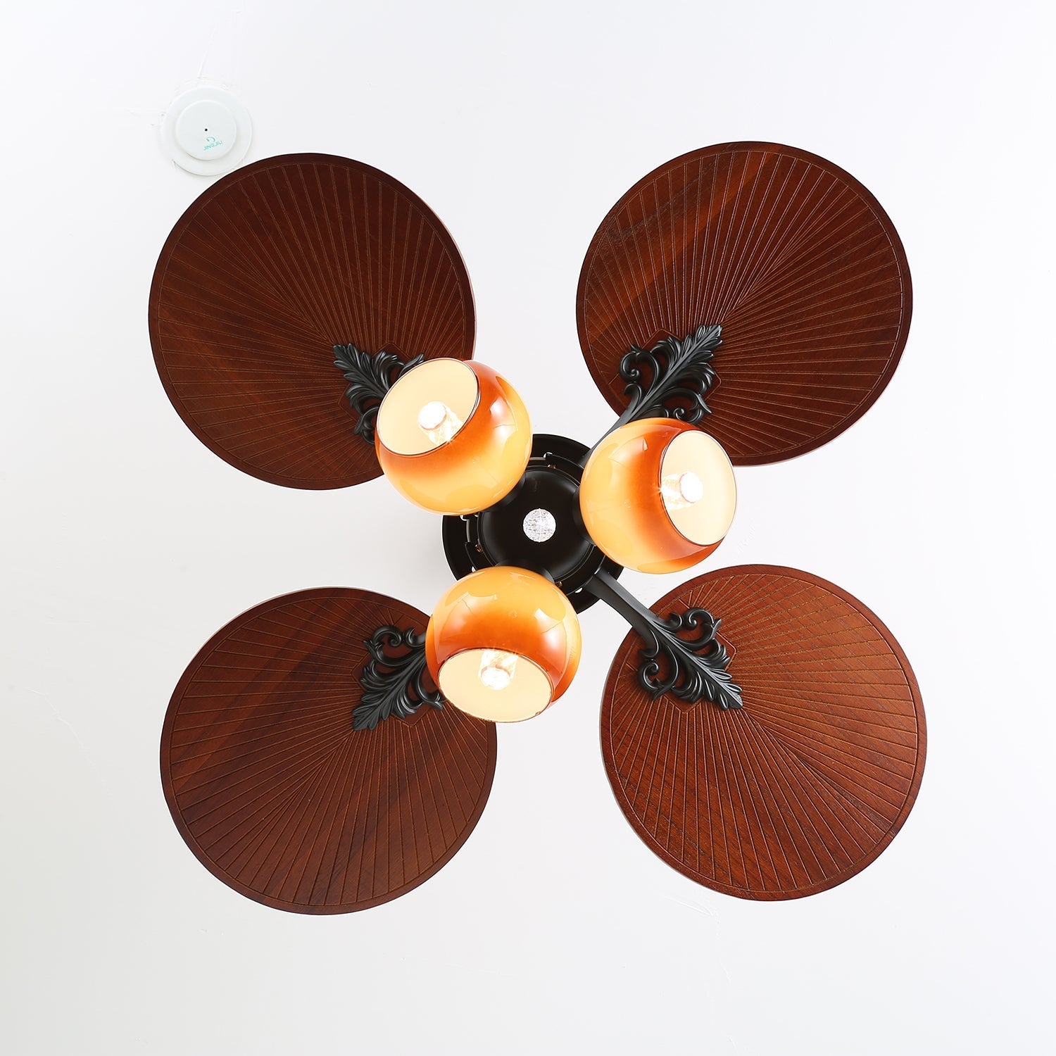 Solara Tropical Glass Ceiling Fan Light-Neutral Decor