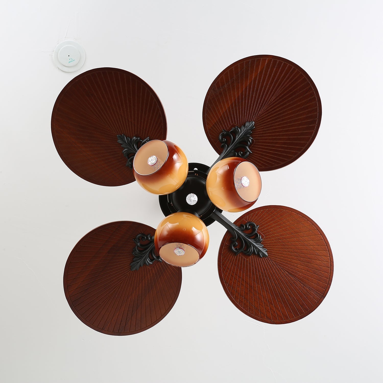Solara Tropical Glass Ceiling Fan Light-Neutral Decor