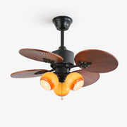 Solara Tropical Glass Ceiling Fan Light-Neutral Decor