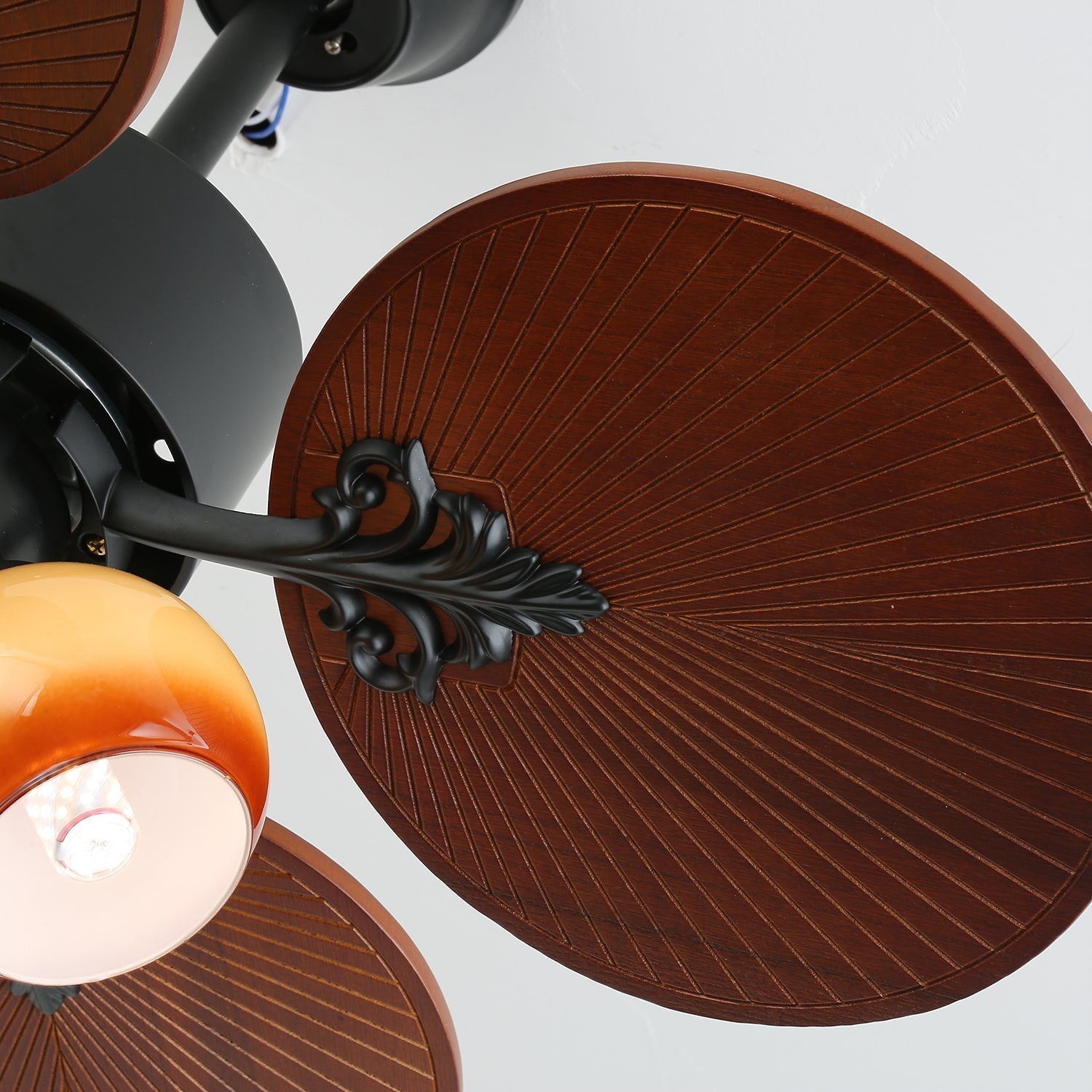 Solara Tropical Glass Ceiling Fan Light-Neutral Decor