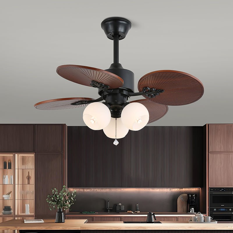 Solara Tropical Glass Ceiling Fan Light-Neutral Decor