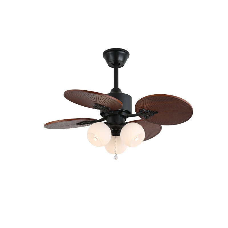 Solara Tropical Glass Ceiling Fan Light-Neutral Decor