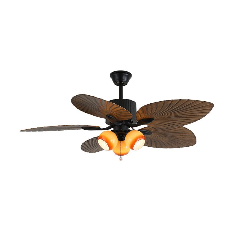 Solara Tropical Glass Ceiling Fan Light-Neutral Decor
