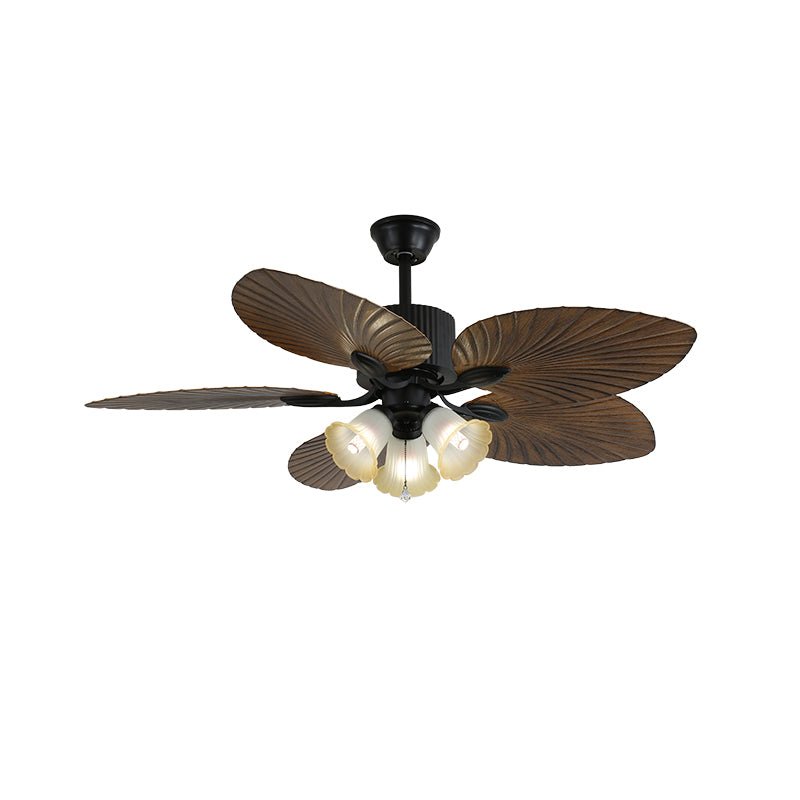 Solara Tropical Glass Ceiling Fan Light-Neutral Decor