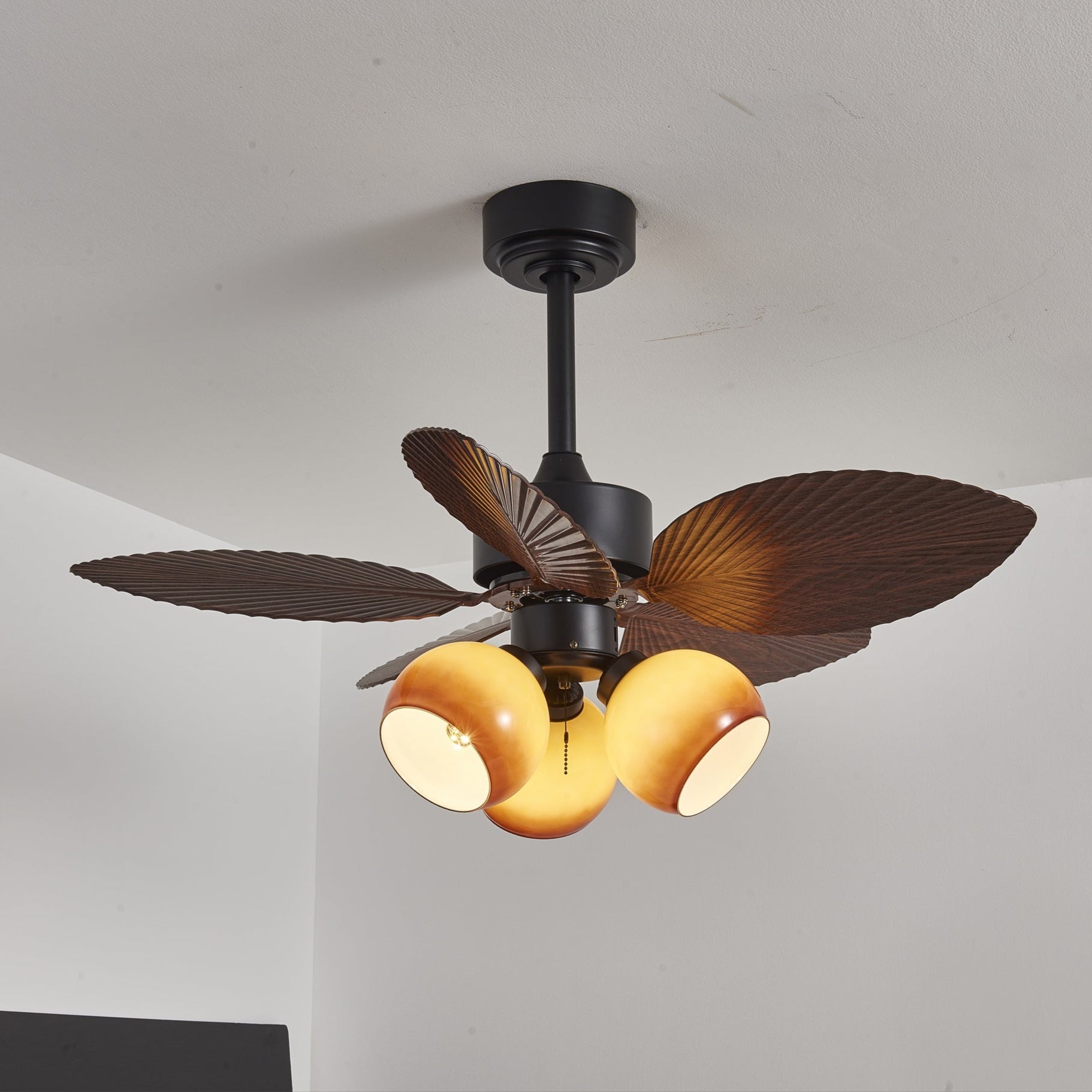Corvella Vintage Wood Ceiling Fan Light-Neutral Decor