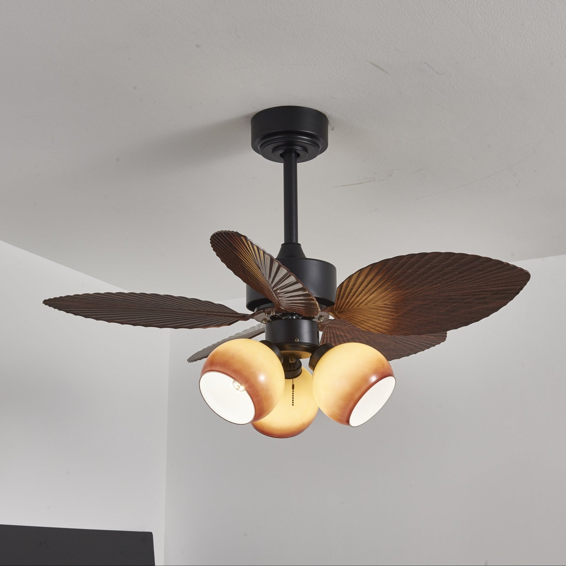 Corvella Vintage Wood Ceiling Fan Light-Neutral Decor