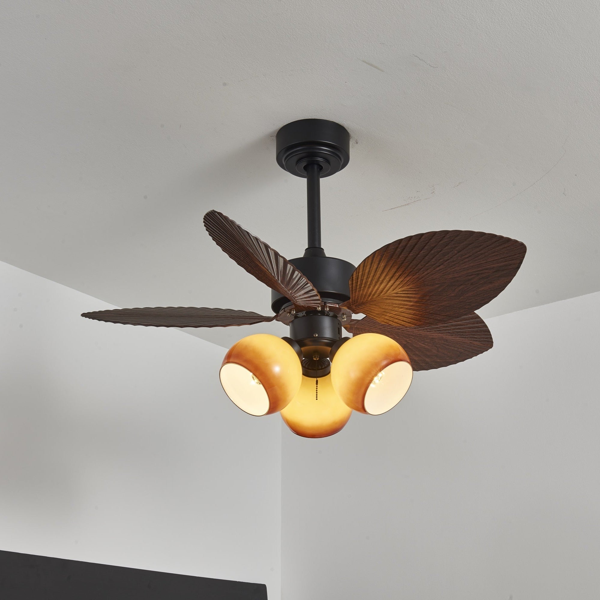 Corvella Vintage Wood Ceiling Fan Light-Neutral Decor