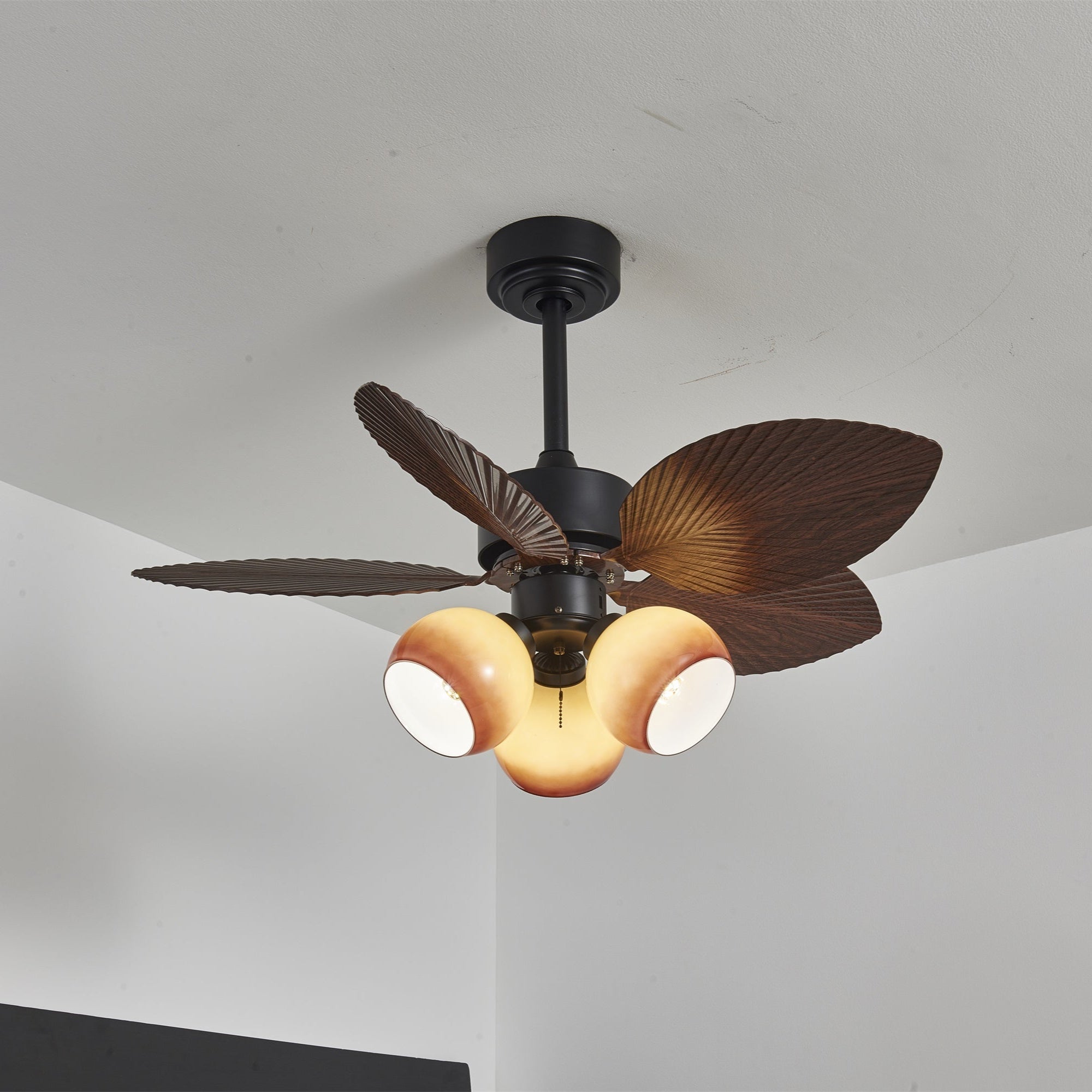 Corvella Vintage Wood Ceiling Fan Light-Neutral Decor