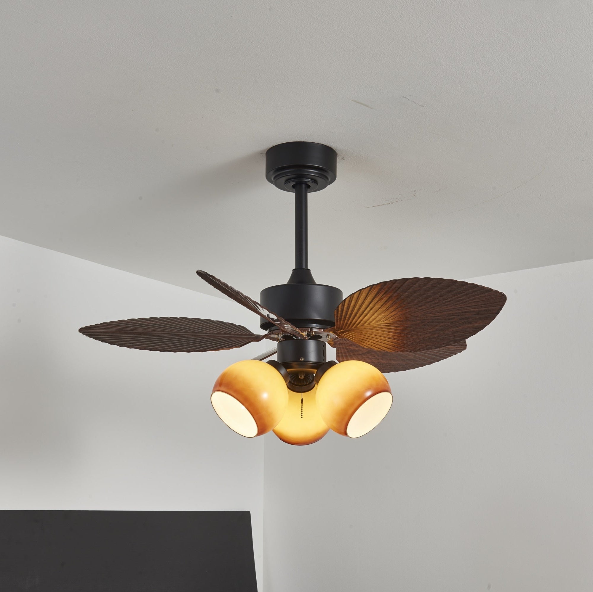 Corvella Vintage Wood Ceiling Fan Light-Neutral Decor
