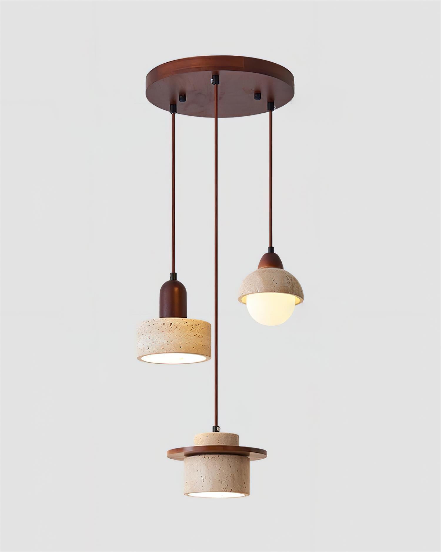 Lunara Multi-Light Pendant  Lamp Set Travertine