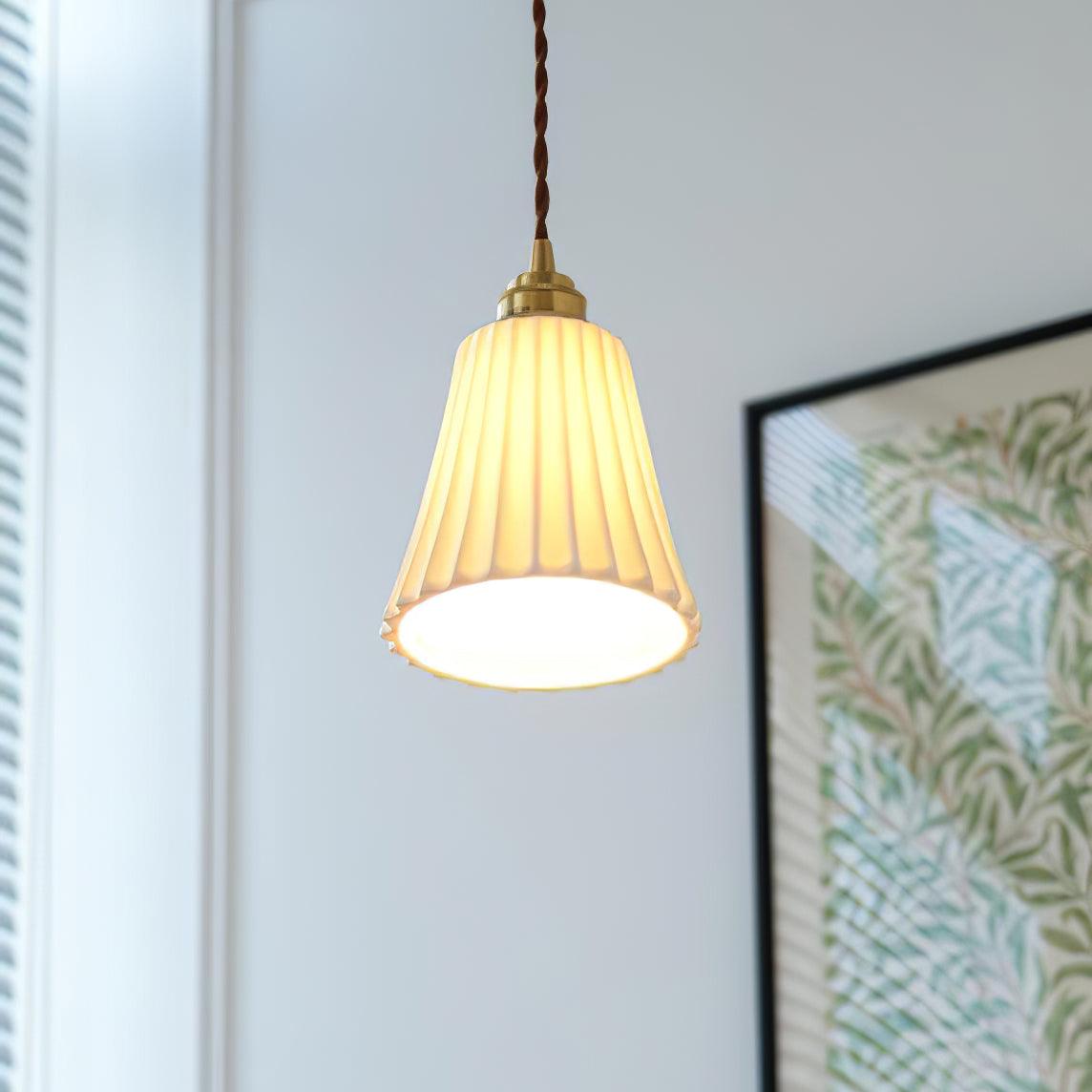 Rildes Premium Nordic Art Trumpet Ceramic Pendant Light-Neutral Decor