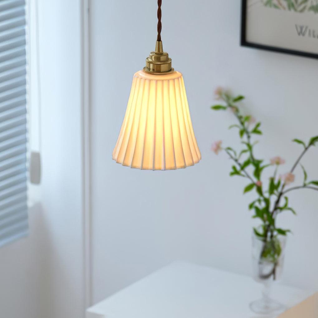 Rildes Premium Nordic Art Trumpet Ceramic Pendant Light-Neutral Decor