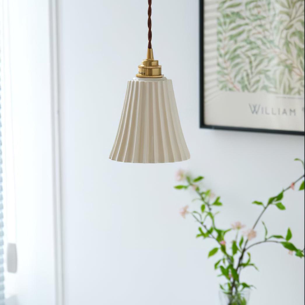 Rildes Premium Nordic Art Trumpet Ceramic Pendant Light-Neutral Decor