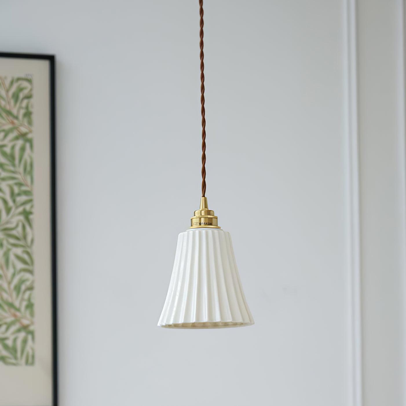 Rildes Premium Nordic Art Trumpet Ceramic Pendant Light-Neutral Decor