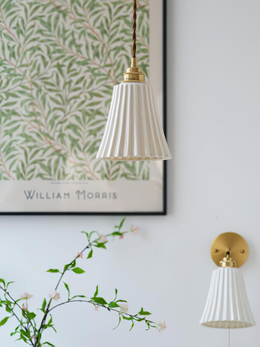 Rildes Premium Nordic Art Trumpet Ceramic Pendant Light-Neutral Decor