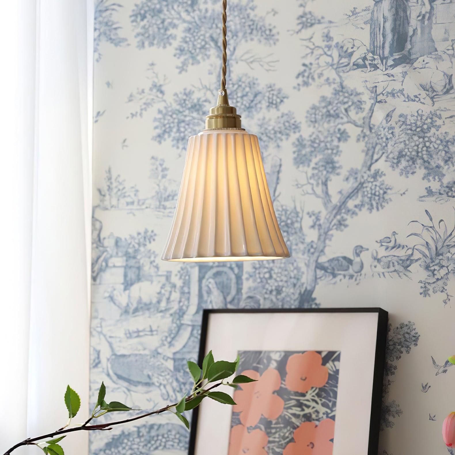 Rildes Premium Nordic Art Trumpet Ceramic Pendant Light-Neutral Decor