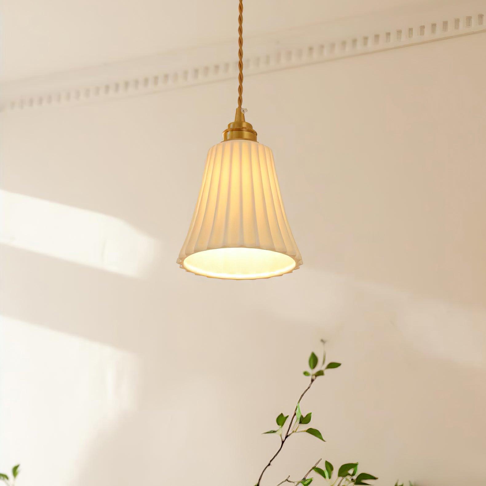 Rildes Premium Nordic Art Trumpet Ceramic Pendant Light-Neutral Decor