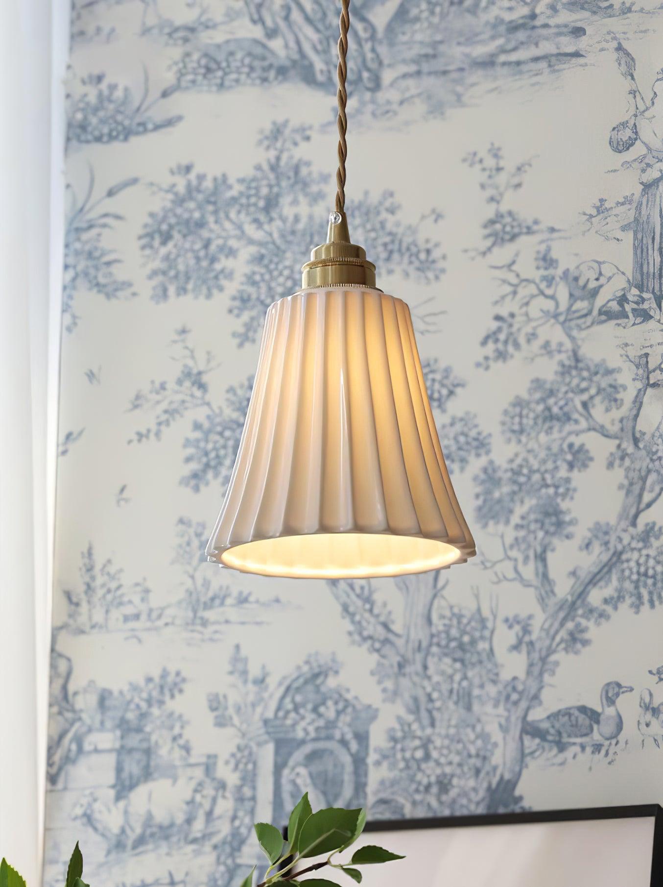 Rildes Premium Nordic Art Trumpet Ceramic Pendant Light-Neutral Decor