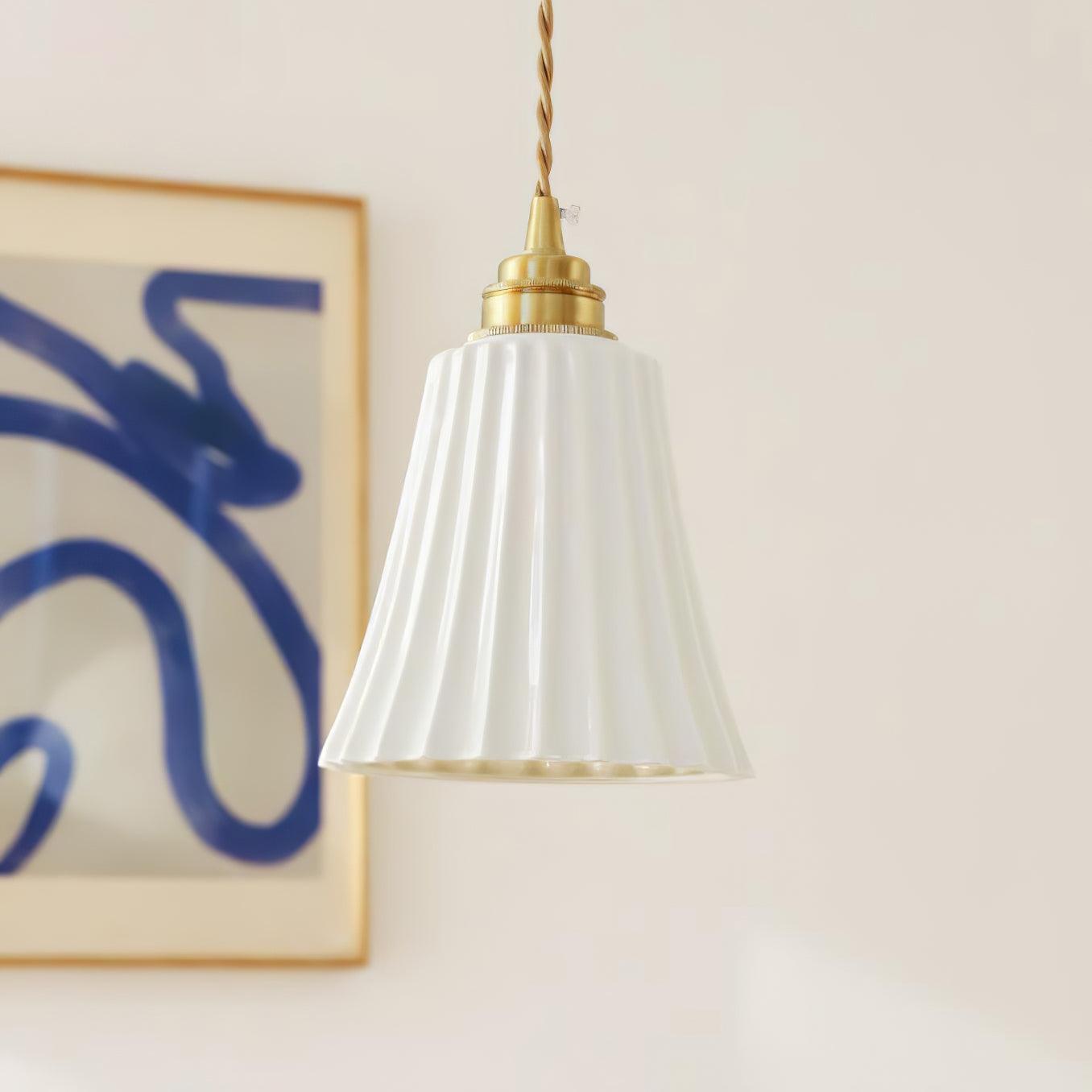 Rildes Premium Nordic Art Trumpet Ceramic Pendant Light-Neutral Decor