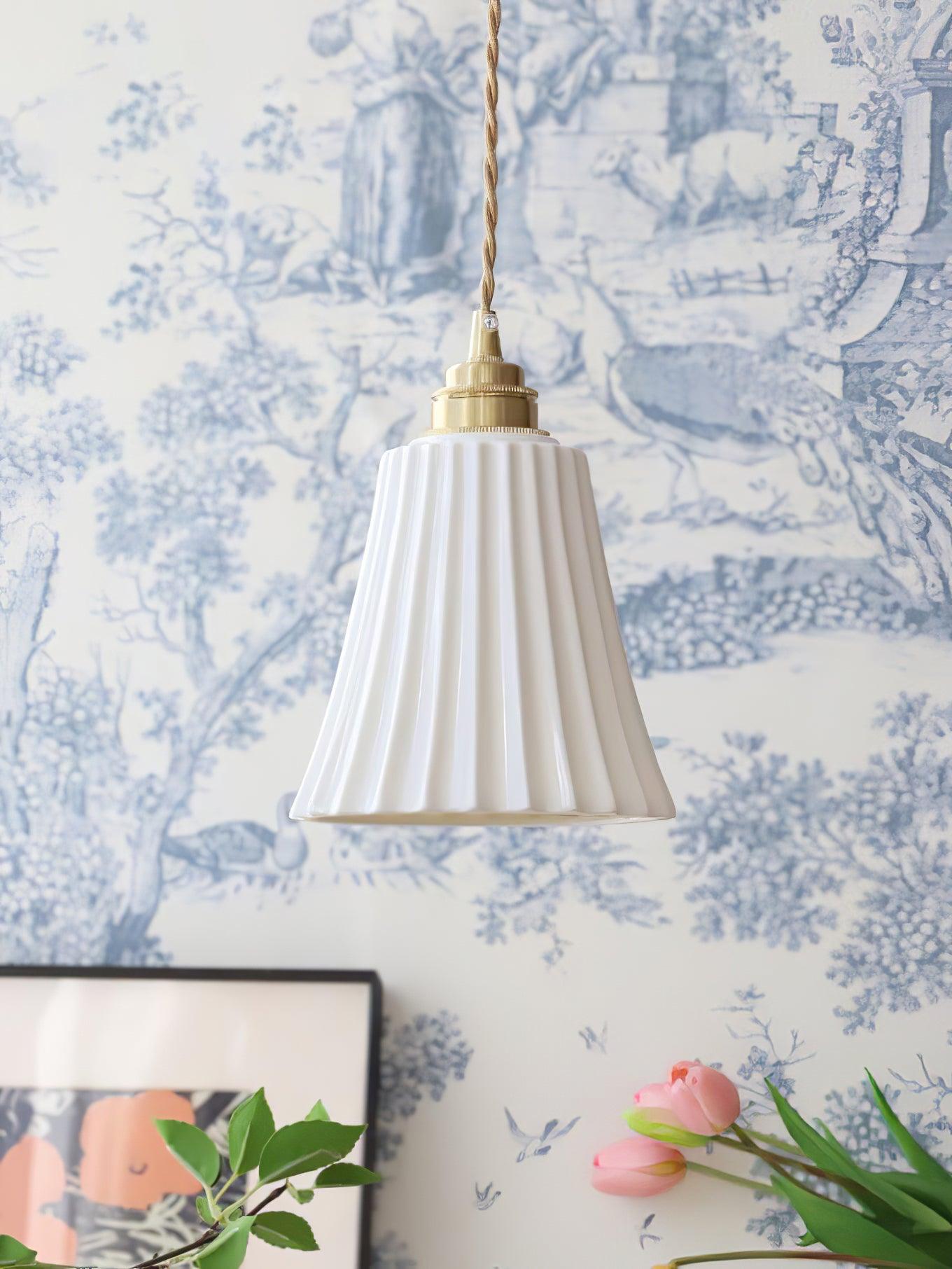 Rildes Premium Nordic Art Trumpet Ceramic Pendant Light-Neutral Decor