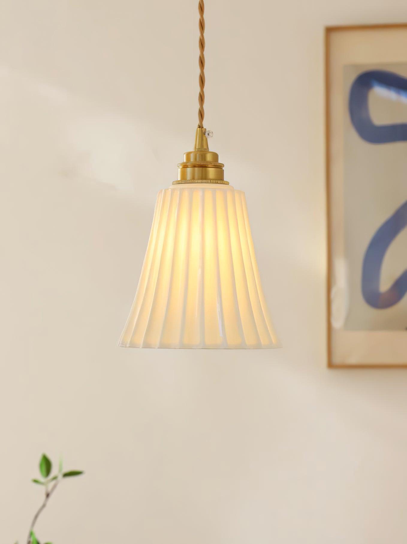 Rildes Premium Nordic Art Trumpet Ceramic Pendant Light-Neutral Decor
