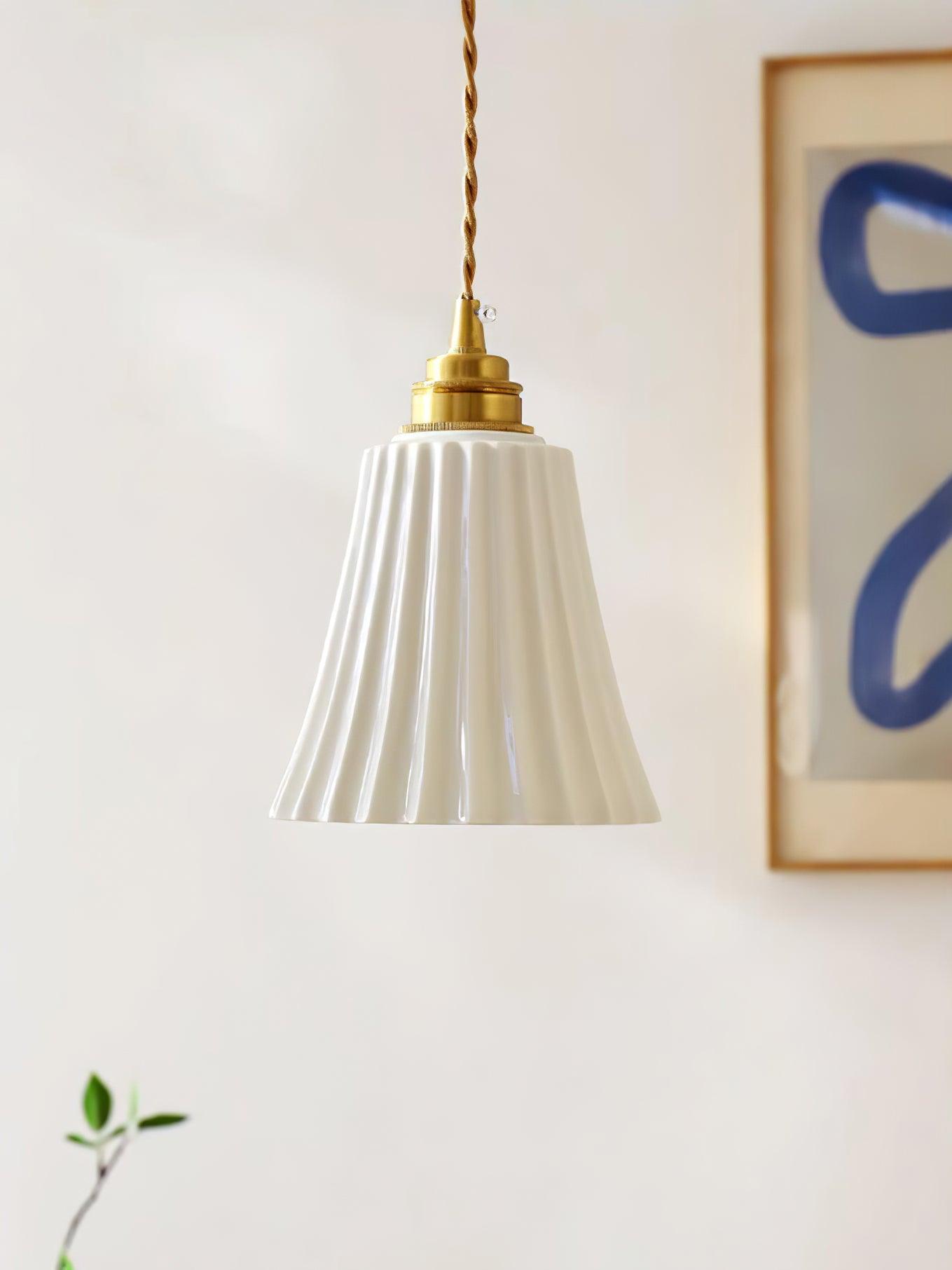 Rildes Premium Nordic Art Trumpet Ceramic Pendant Light-Neutral Decor