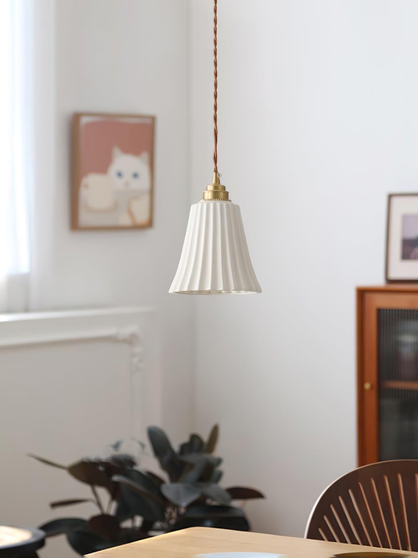 Rildes Premium Nordic Art Trumpet Ceramic Pendant Light-Neutral Decor